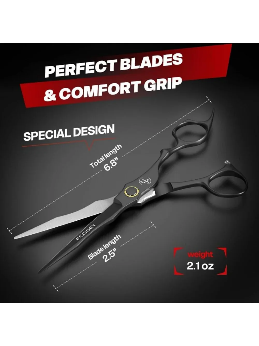 High-End 440C Stainless Steel Hair Cutting Scissors Kit & Thinning Shears - 6.8